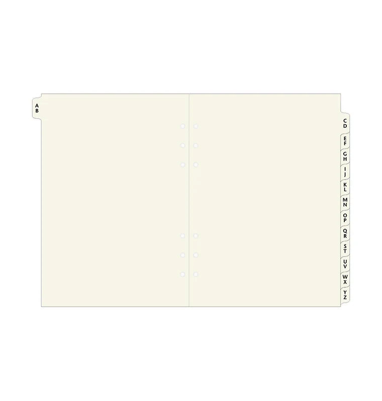 Cotton Cream A-Z Dividers - A5 - Image 4