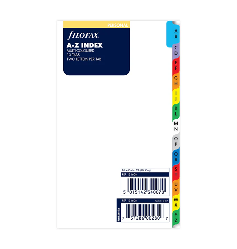 A-Z Dividers with Coloured Tabs - Personal - Image 6
