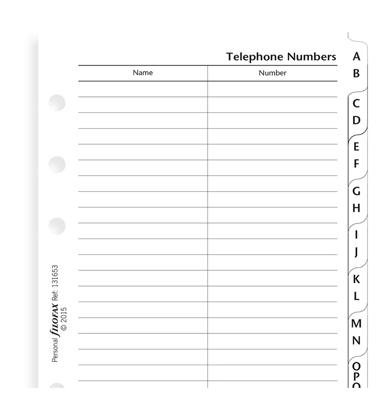 A-Z Contacts Refill with Tabs - Personal - Image 4