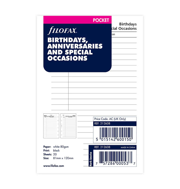 Birthdays, Anniversaries and Special Occasions Pocket Refill - Image 6