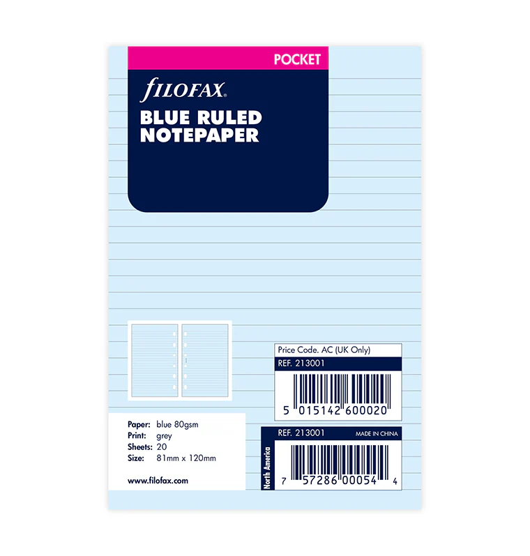 Blue Ruled Notepaper Pocket Refill - Image 5