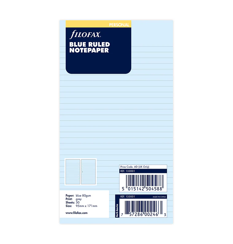 Blue Ruled Notepaper Personal Refill - Image 5