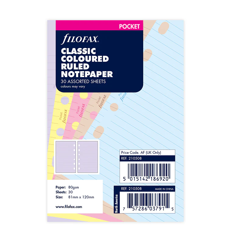 Classic Coloured Ruled Notepaper Pocket Refill - Image 6