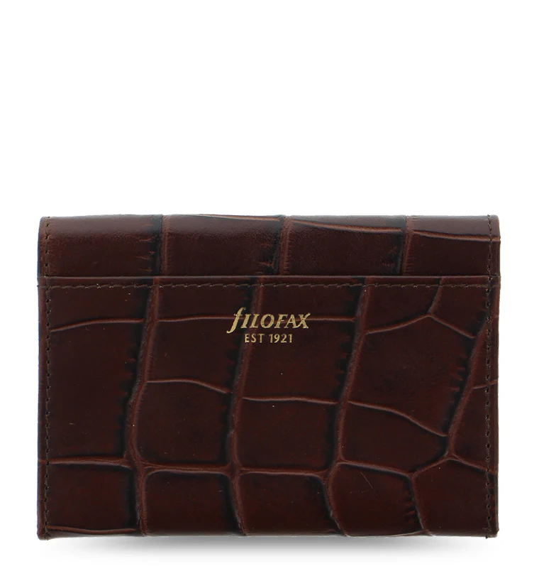 Classic Croc Leather Business Card Holder - Image 3