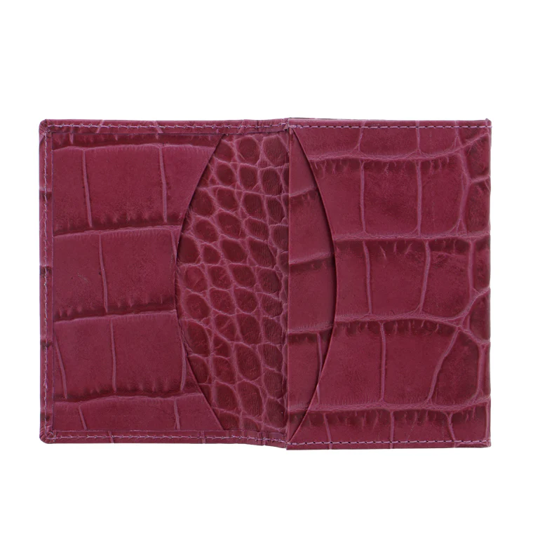 Classic Croc Leather Business Card Holder - Image 7