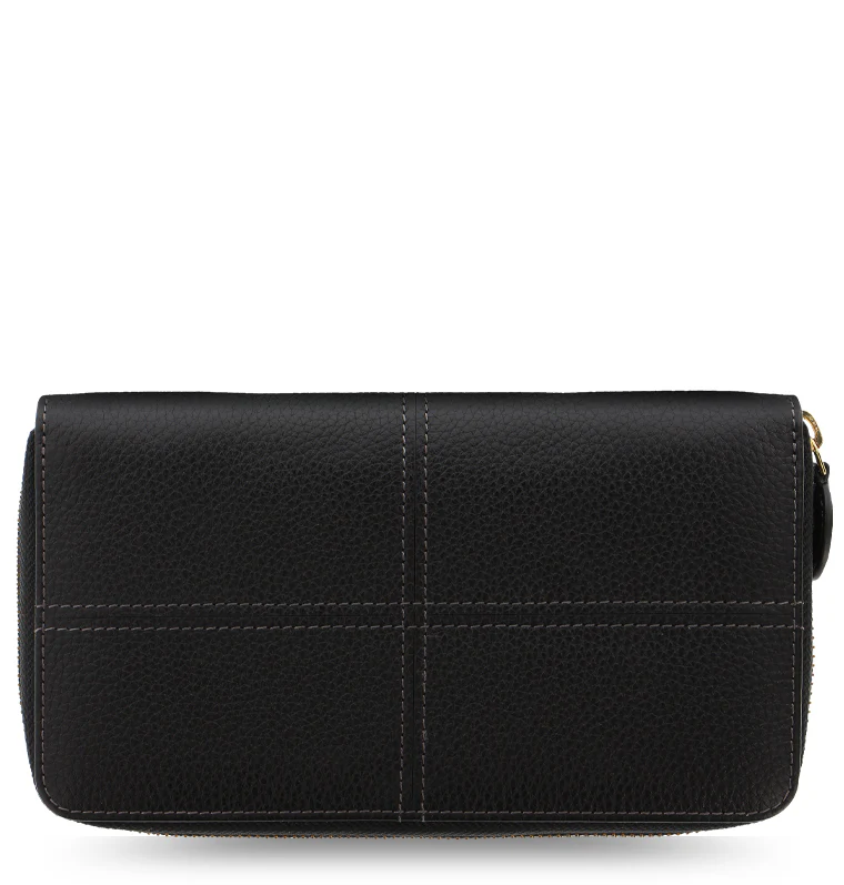 Classic Stitch Soft Large Zip Leather Purse - Image 5