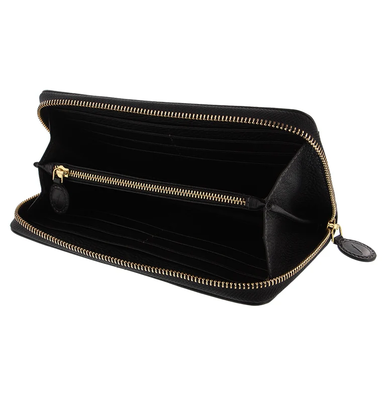 Classic Stitch Soft Large Zip Leather Purse - Image 7