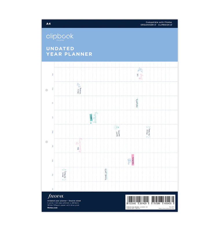 Clipbook Undated Year Planner Refill - A4 - Image 5