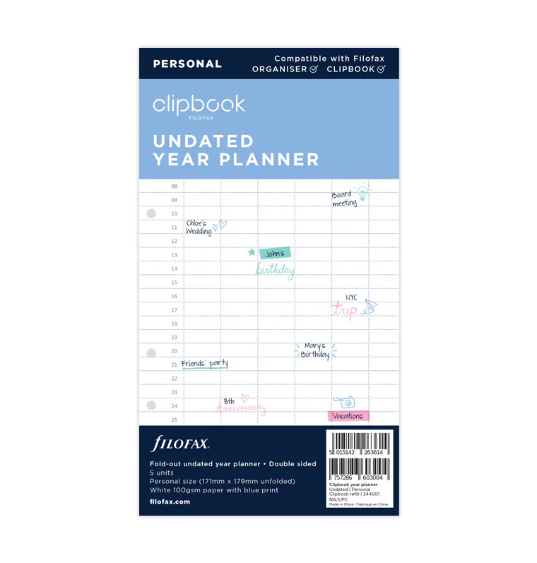 Clipbook Undated Year Planner Refill - Personal - Image 5