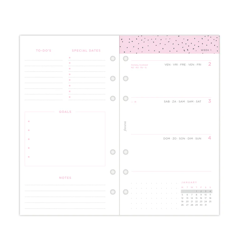 Confetti Week On Two Pages Diary - Personal 2026 Multilanguage - Image 10