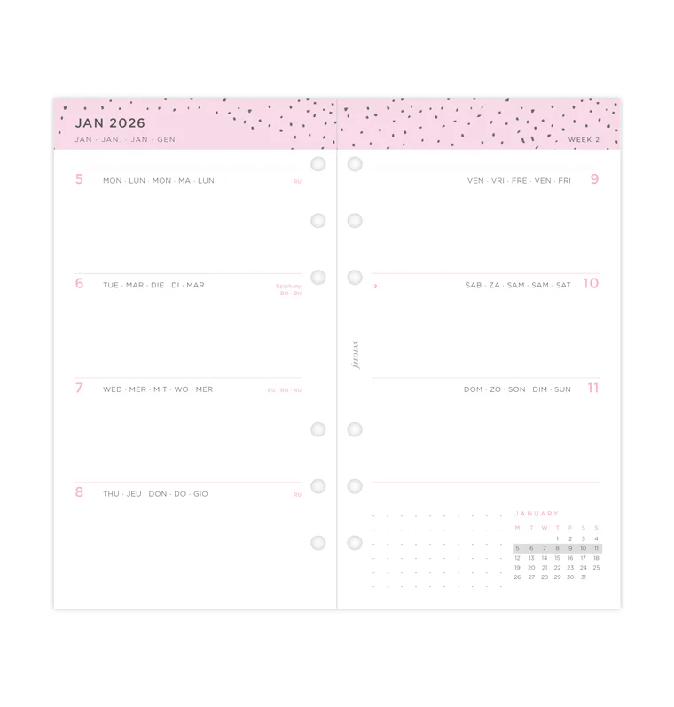 Confetti Week On Two Pages Diary - Personal 2026 Multilanguage - Image 4