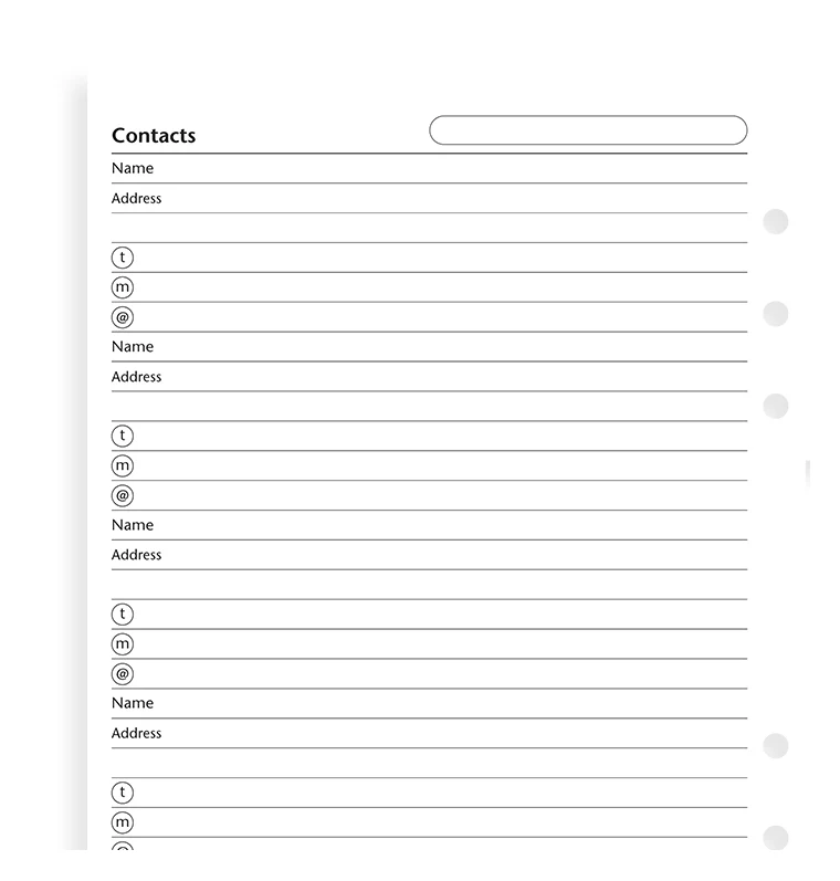 Contacts Refill - A5 - Image 5