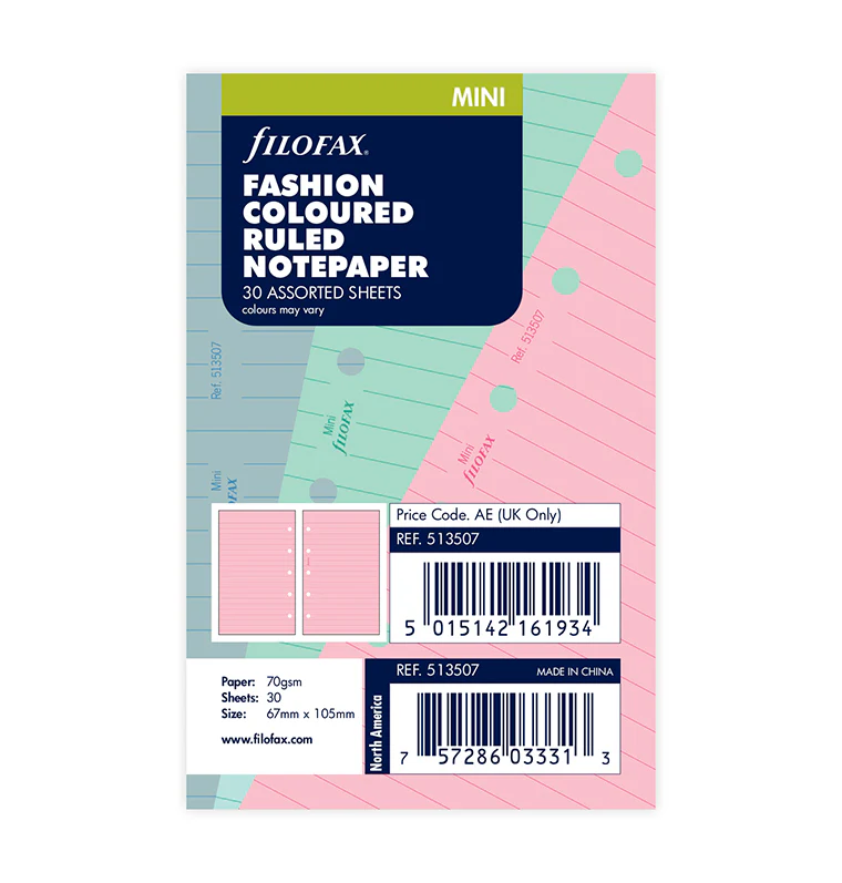 Fashion Coloured Ruled Notepaper Refill - Mini - Image 5