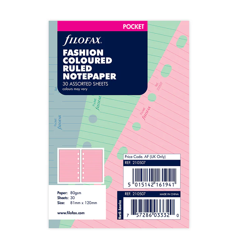 Fashion Coloured Ruled Notepaper Refill - Pocket - Image 5