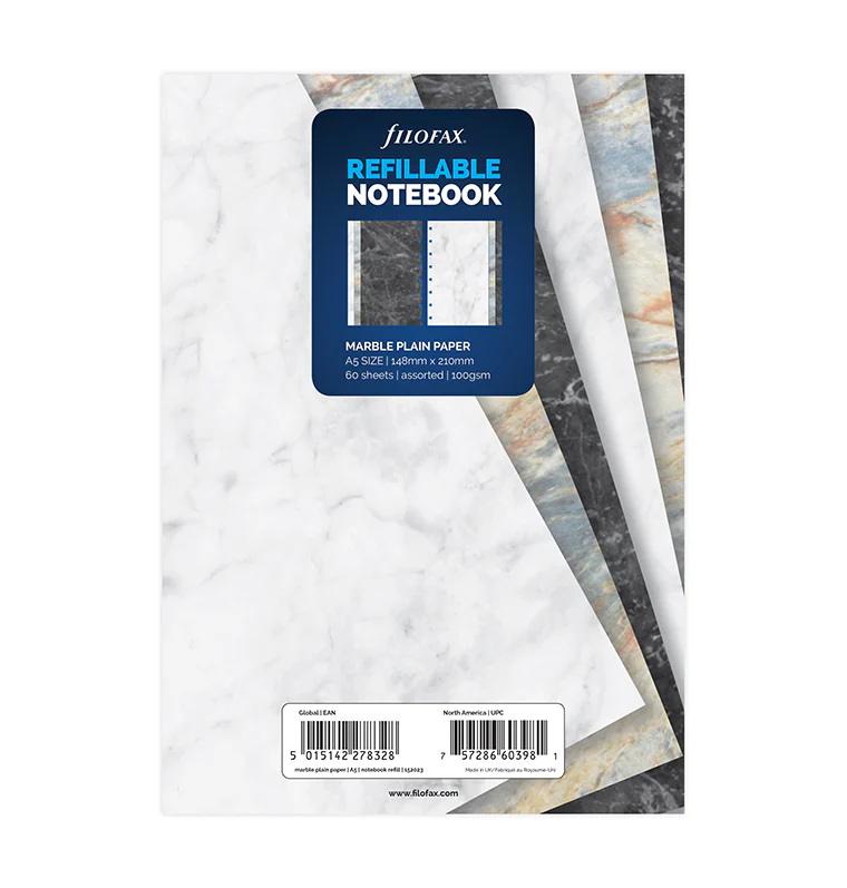 Filofax Notebook Marble Plain Paper Refill - A5 - Image 5
