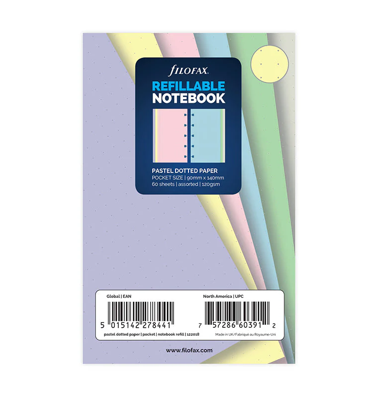 Filofax Notebook Pastel Dotted Journal Refill - Pocket