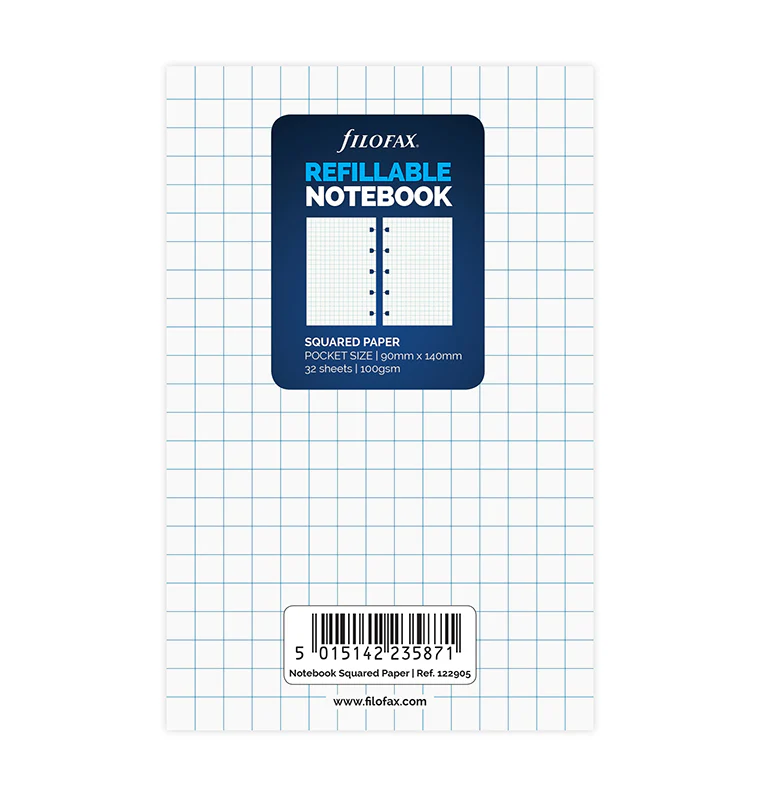 Filofax Notebook Squared Paper Refill - Pocket