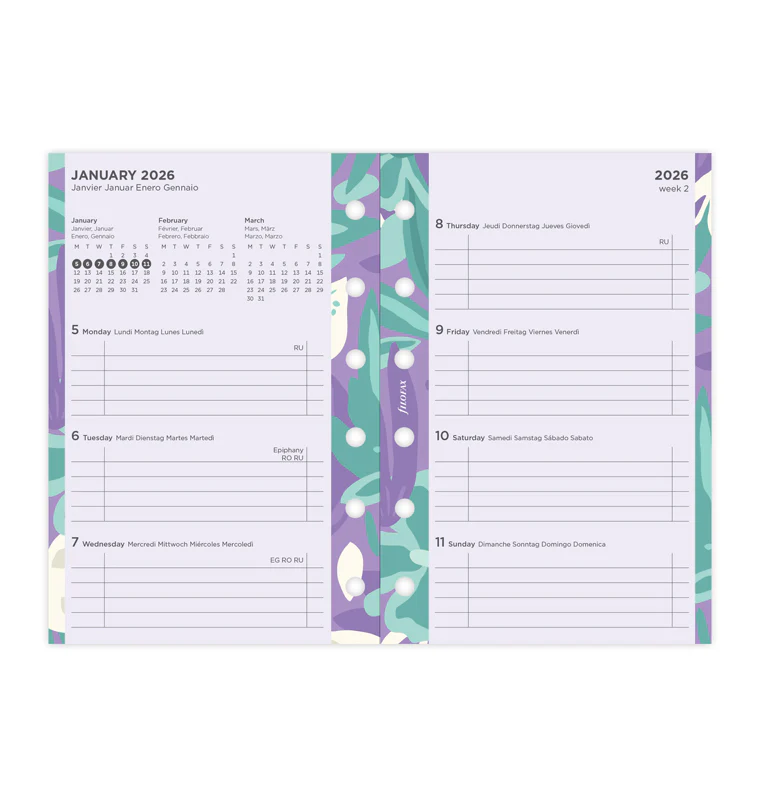 Floral Illustrated Diary Refill Pack - Pocket 2026 Multilanguage - Image 4