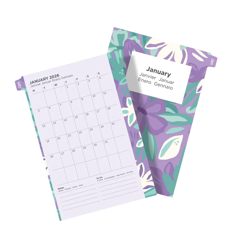 Floral Illustrated Diary Refill Pack - Pocket 2026 Multilanguage - Image 5