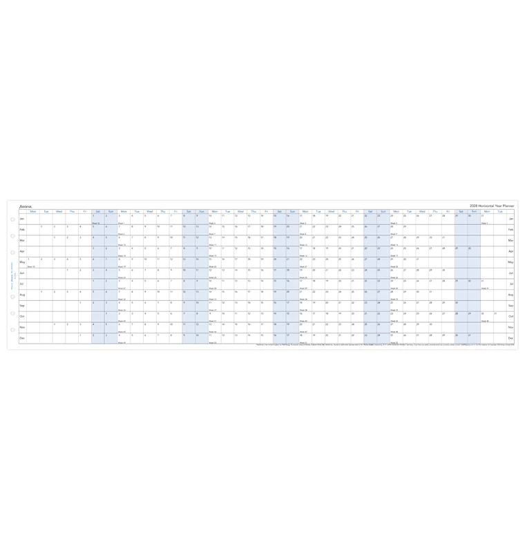Horizontal Year Planner - Personal 2028 English - Image 4