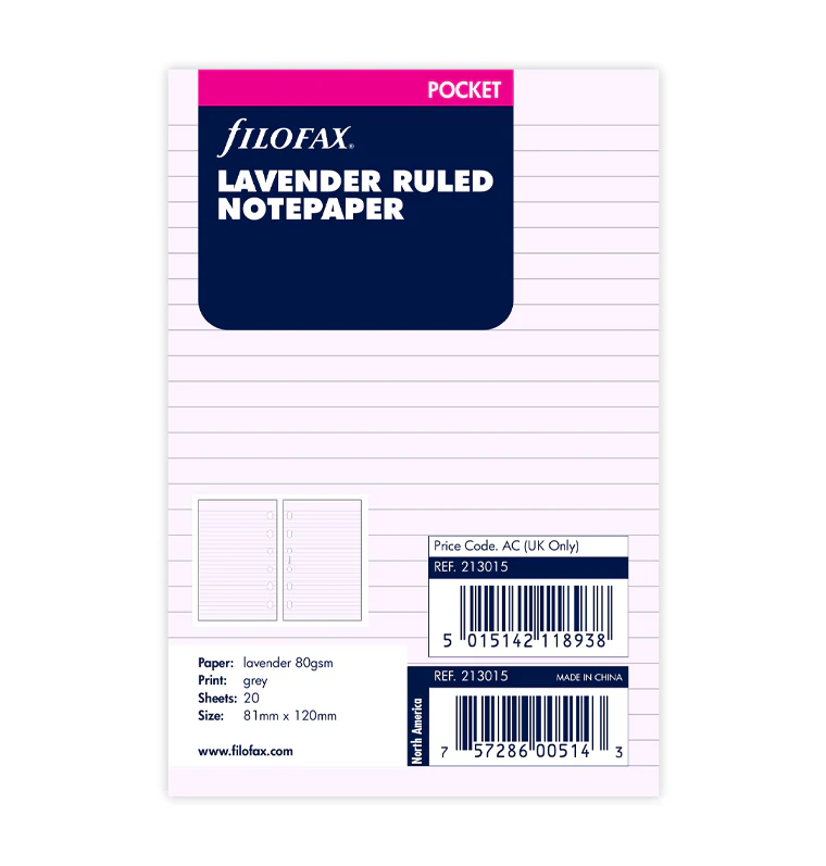 Lavender Ruled Notepaper Refill - Pocket - Image 5