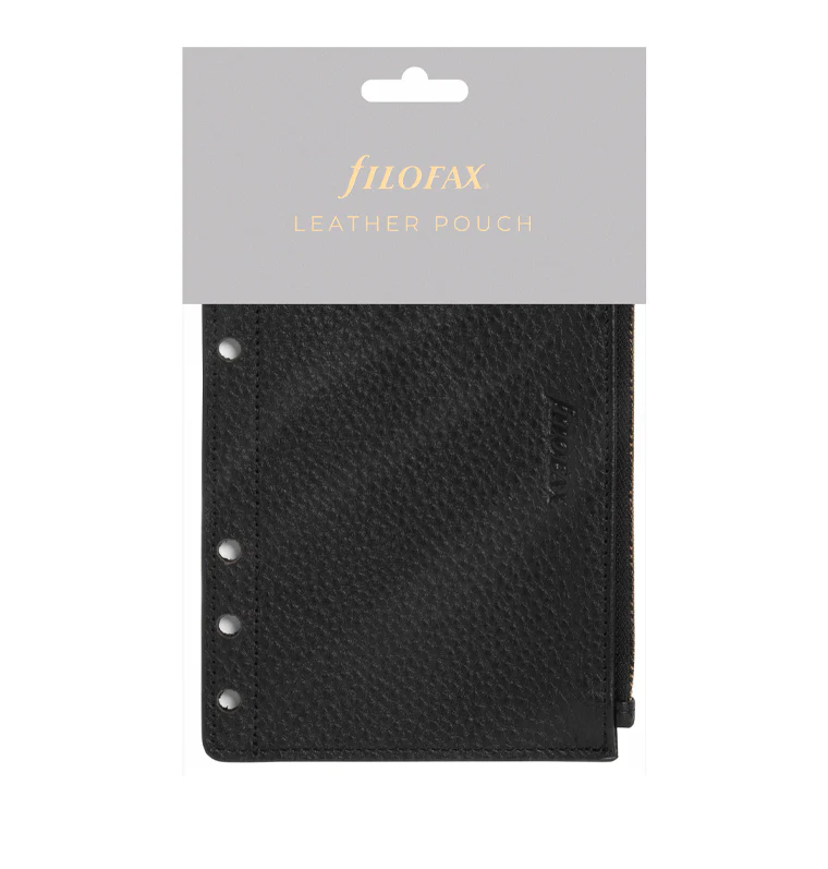 Leather Zipper Pouch Black - Image 3