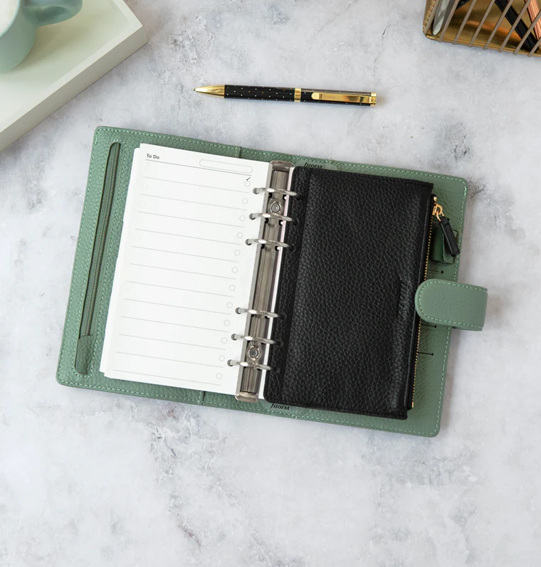 Leather Zipper Pouch Black - Image 5
