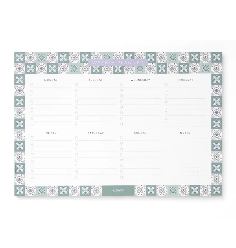 Mediterranean Weekly Planner Notepad with Magnet