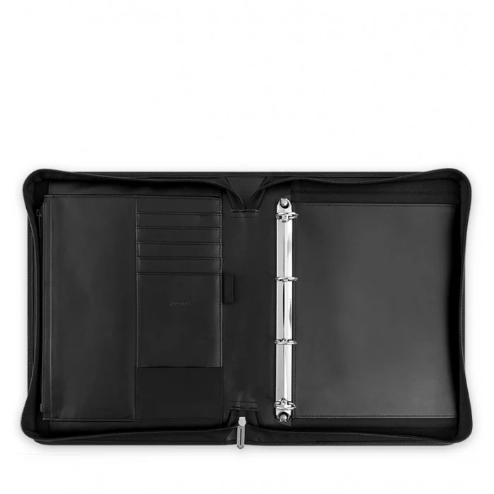 Metropol Zipped Folio with Removable Rings - Black - Image 2