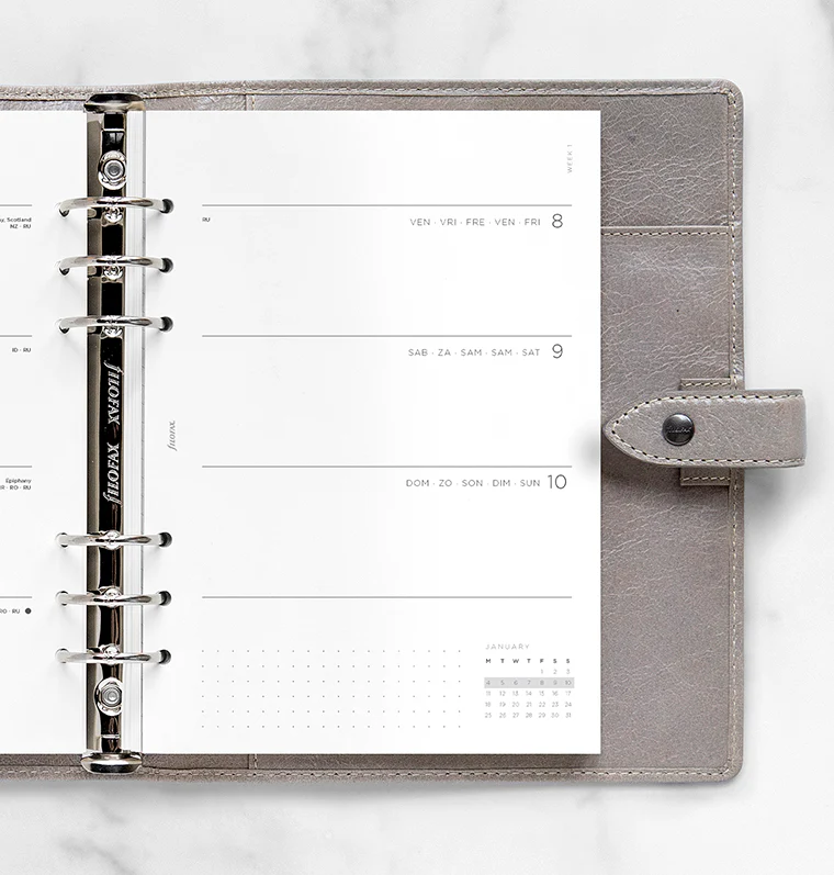 Minimal Week On Two Pages Diary - A5 2027 Multilanguage - Image 2
