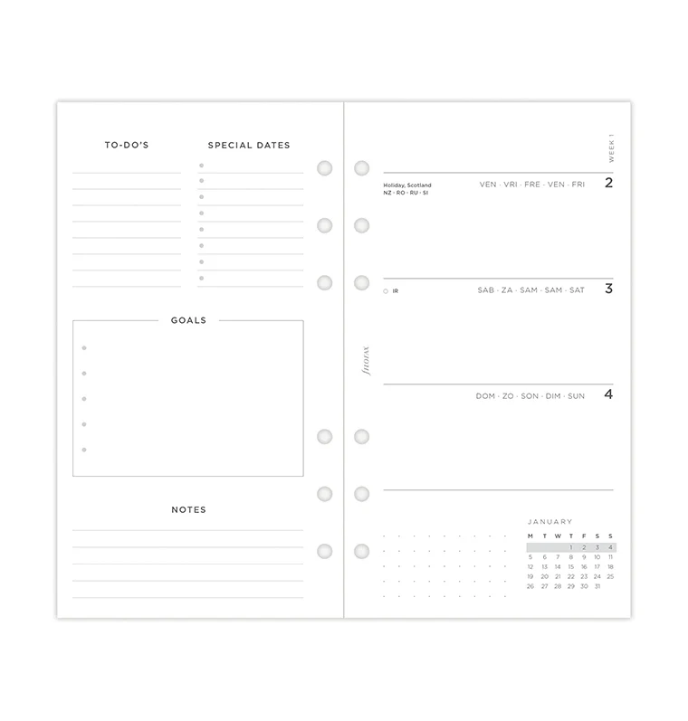 Minimal Week On Two Pages Diary - Personal 2026 Multilanguage - Image 9