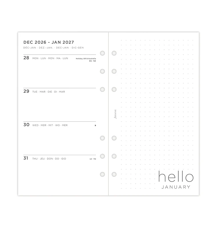 Minimal Week On Two Pages Diary - Personal 2027 Multilanguage - Image 6