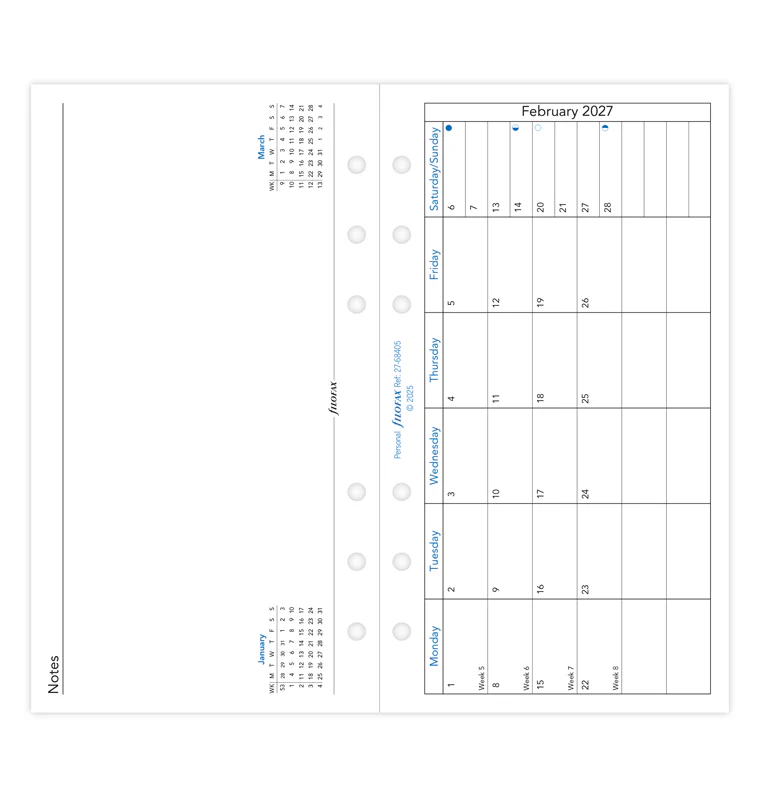 Month On One Page Diary with Notes - Personal 2027 English - Image 4