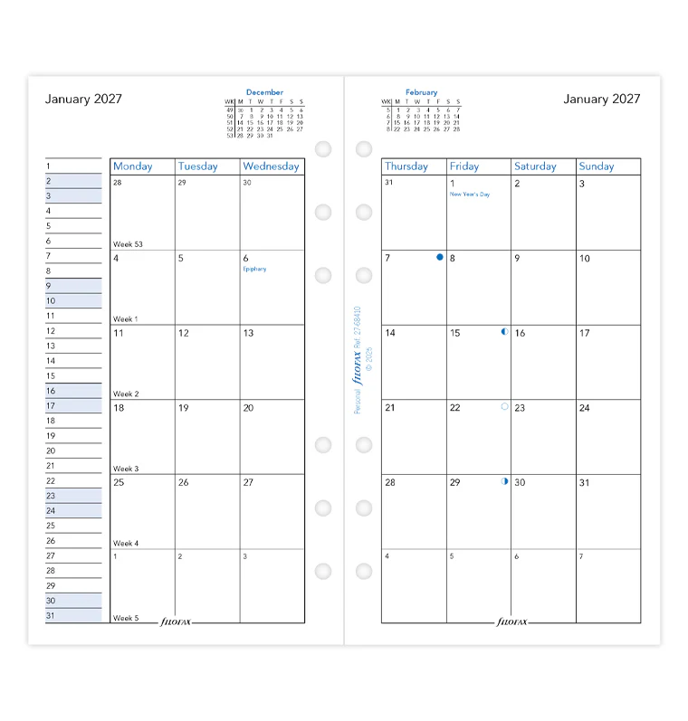 Month On Two Pages Diary - Personal 2027 English - Image 4