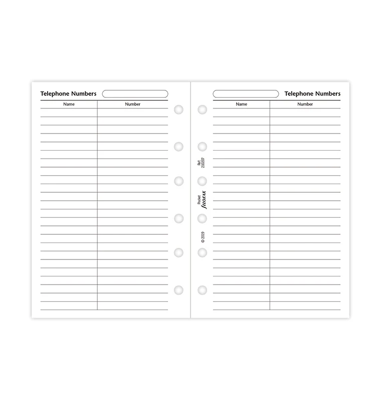 Name and Telephone Number Refill - Pocket - Image 4