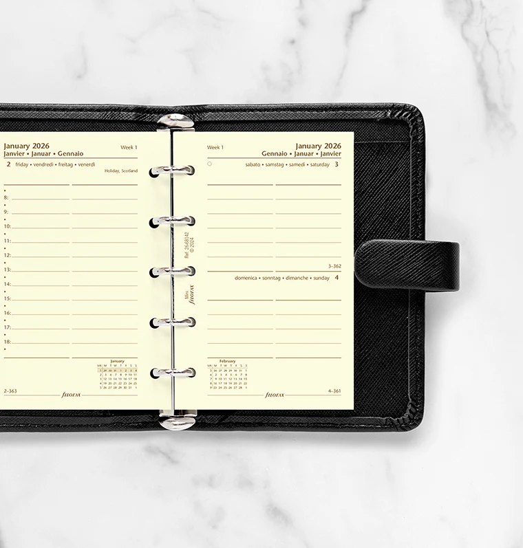 One Day On A Page Diary With Appointments - Mini Cotton Cream 2026 Multilanguage - Image 2