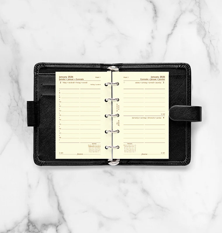 One Day On A Page Diary With Appointments - Mini Cotton Cream 2026 Multilanguage - Image 3