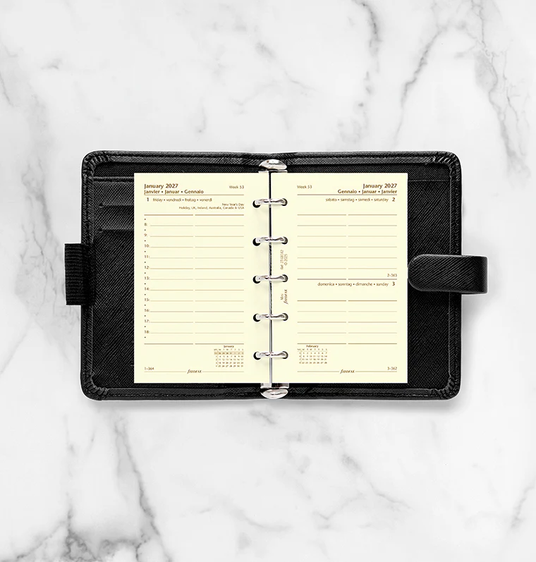 One Day On A Page Diary With Appointments - Mini Cotton Cream 2027 Multilanguage - Image 3