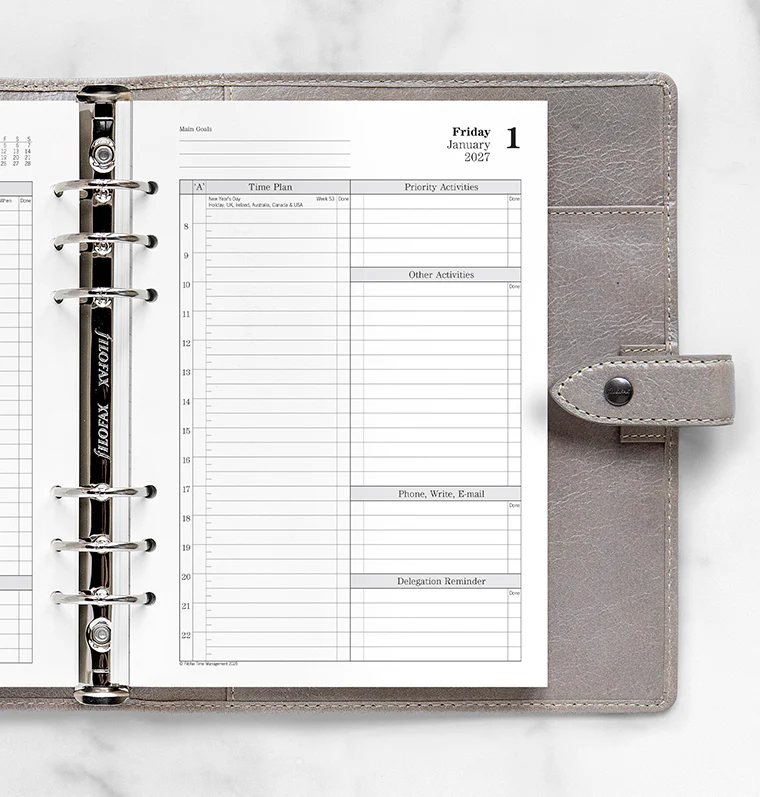 Time Management One Day On Two Pages Diary - A5 2027 English - Image 2