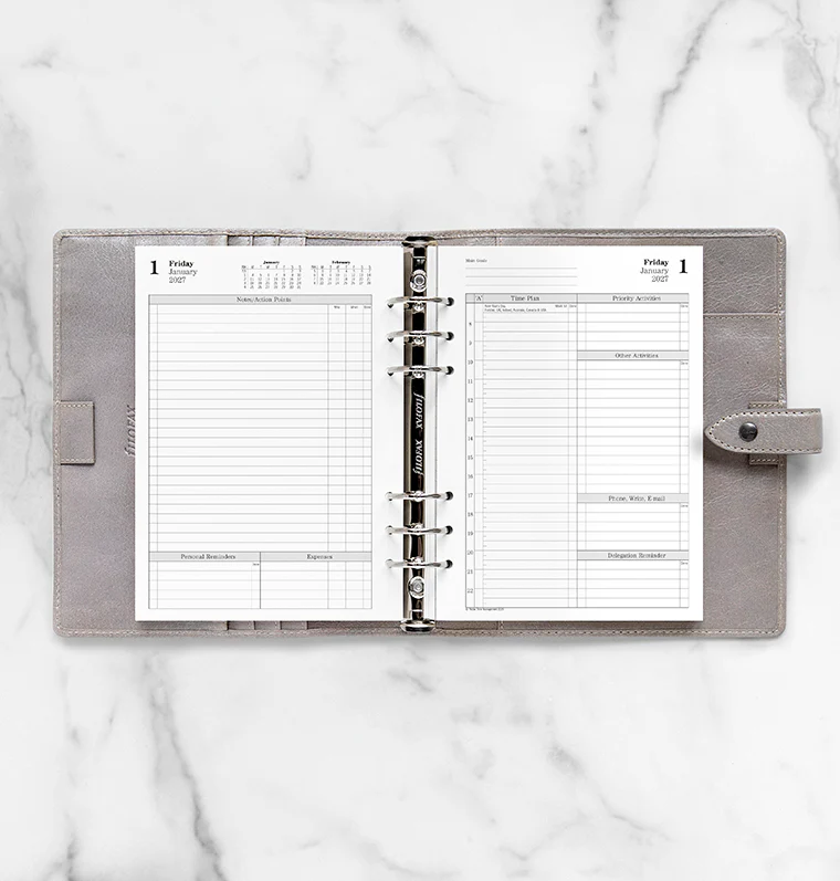 Time Management One Day On Two Pages Diary - A5 2027 English - Image 3
