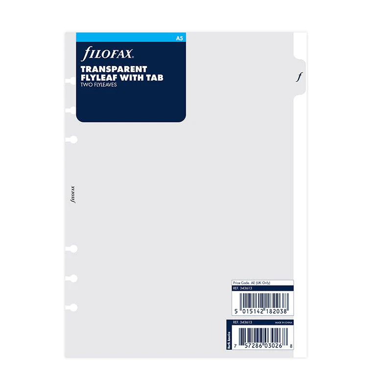 Transparent Flyleaf With Tab - A5