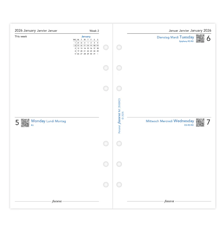 Two Days On One Page Diary - Personal 2026 Multilanguage - Image 4