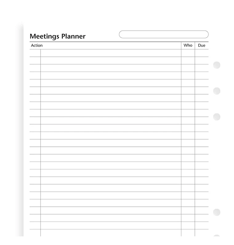Undated Meetings Planner Refill A5 - Image 4
