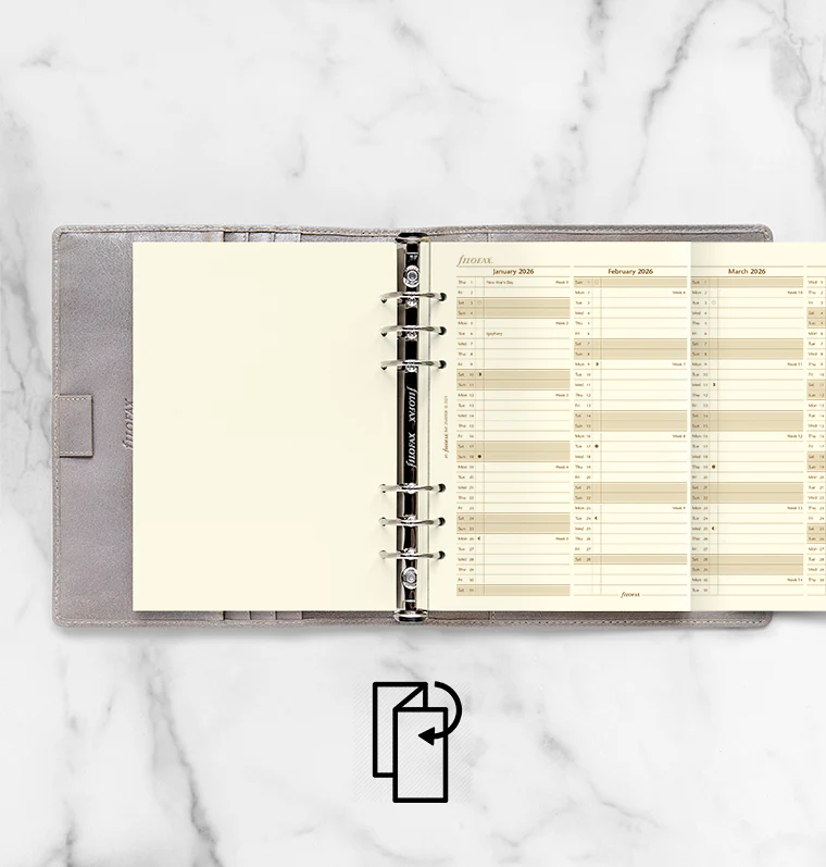 Vertical Year Planner - A5 Cotton Cream 2026 English - Image 3