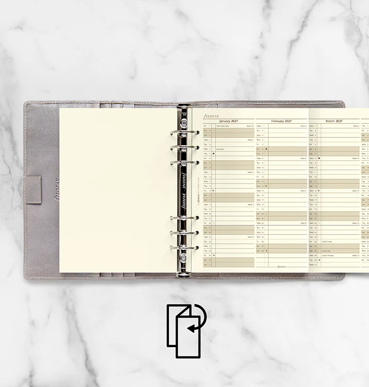 Vertical Year Planner - A5 Cotton Cream 2027 English - Image 3