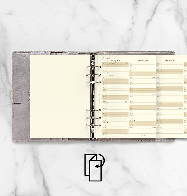 Vertical Year Planner - A5 Cotton Cream 2028 English - Image 3