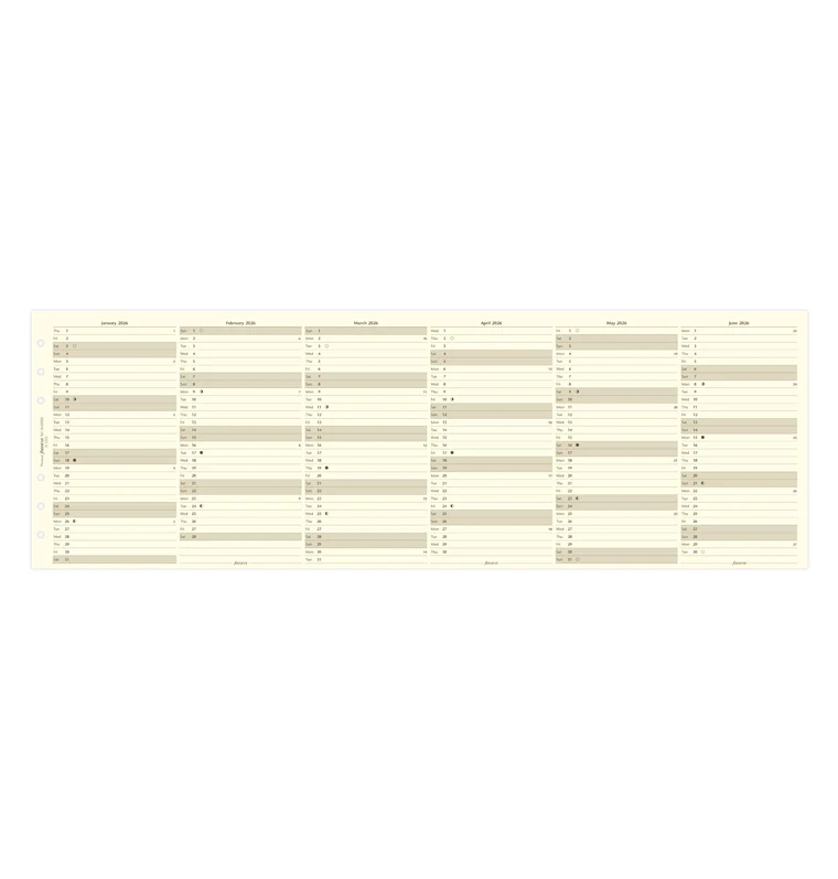 Vertical Year Planner - Personal Cotton Cream 2026 English - Image 4