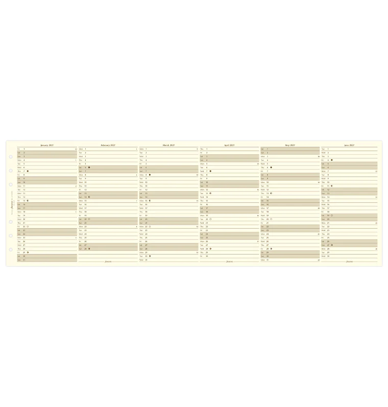 Vertical Year Planner - Personal Cotton Cream 2027 English - Image 4