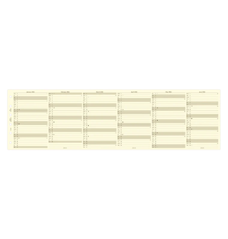 Vertical Year Planner - Pocket Cotton Cream 2026 English - Image 4