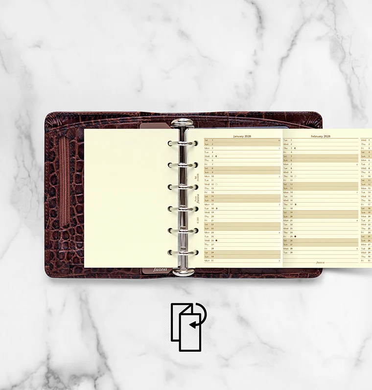 Vertical Year Planner - Pocket Cotton Cream 2028 English - Image 3